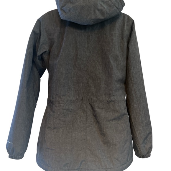 Columbia Omni-Tech Gray Womens Small Waterproof Jacket Attached Hood - Picture 2 of 4